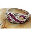 Image 5 : Square-cut Ruby and Round Diamond Infinity Ring