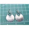 Image 11 : Sterling Silver Hammered Drop Earrings .925