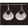 Image 1 : Sterling Silver Hammered Drop Earrings .925