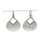Image 3 : Sterling Silver Hammered Drop Earrings .925