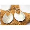 Image 6 : Sterling Silver Hammered Drop Earrings .925