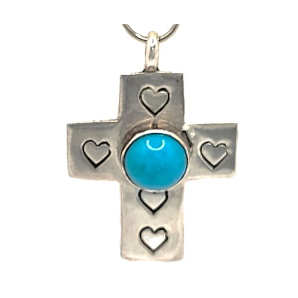 Signed Ruth Ann Begay Turquoise Cross Navajo