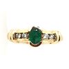 Image 1 : Oval-Cut Emerald Ring with Diamond Shoulders