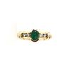 Image 2 : Oval-Cut Emerald Ring with Diamond Shoulders