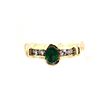 Image 3 : Oval-Cut Emerald Ring with Diamond Shoulders