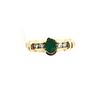 Image 4 : Oval-Cut Emerald Ring with Diamond Shoulders