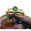 Image 6 : Oval-Cut Emerald Ring with Diamond Shoulders