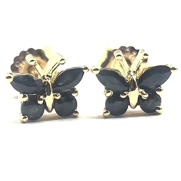 Genuine Blue Sapphire Butterfly Earrings