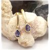 Image 4 : 14K Yellow Gold Dangling Tanzanite Earrings