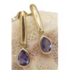 Image 5 : 14K Yellow Gold Dangling Tanzanite Earrings