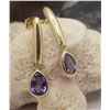 Image 7 : 14K Yellow Gold Dangling Tanzanite Earrings