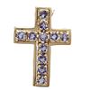Image 9 : 14K Yellow Gold Cross with Genuine Tanzanite