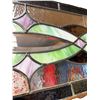 Image 2 : Vintage Leaded Stained Glass Window In Wooden Frame
