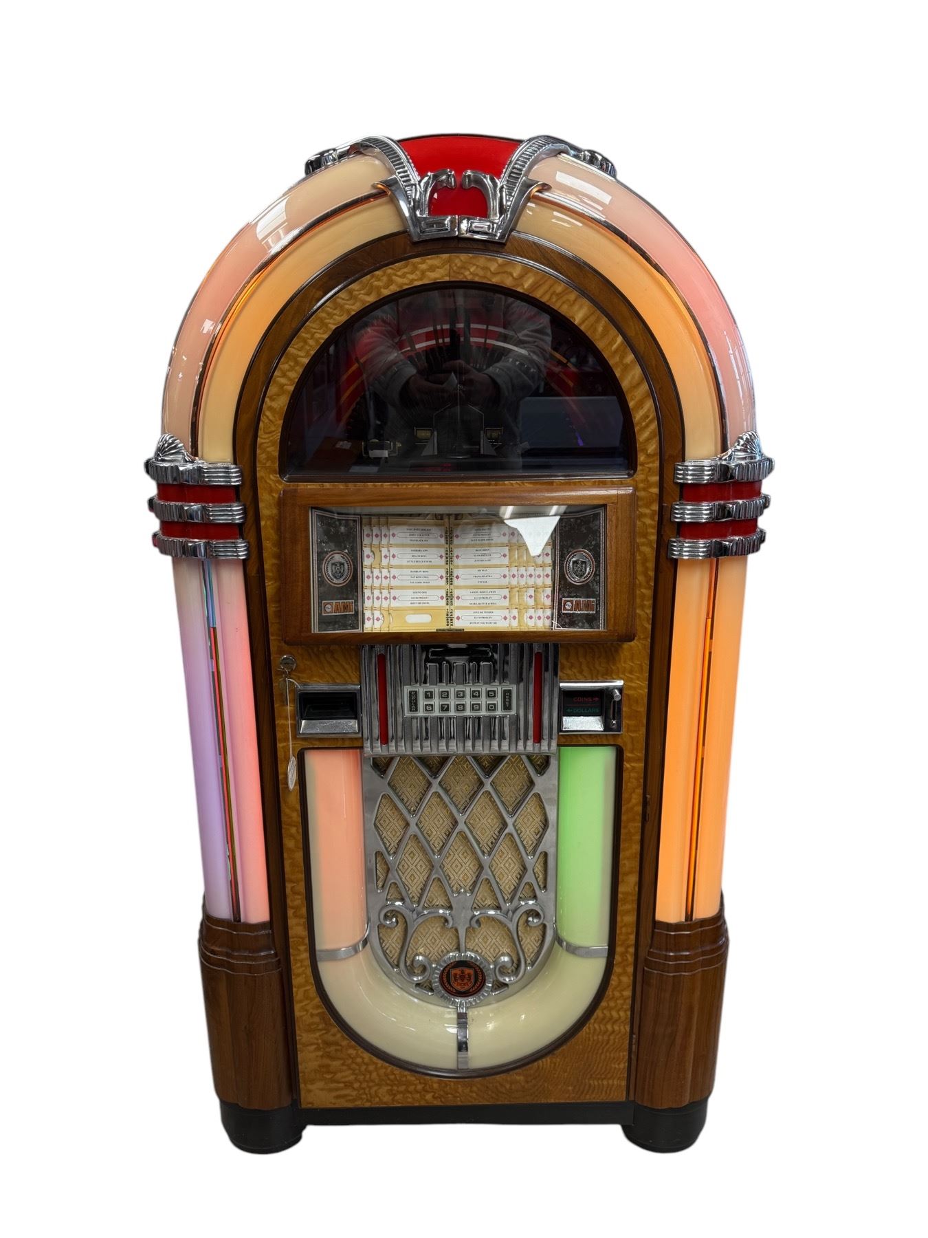 Juke Box Front View Vintage Ami Model: Rb-8 Bubble Light Up Jukebox