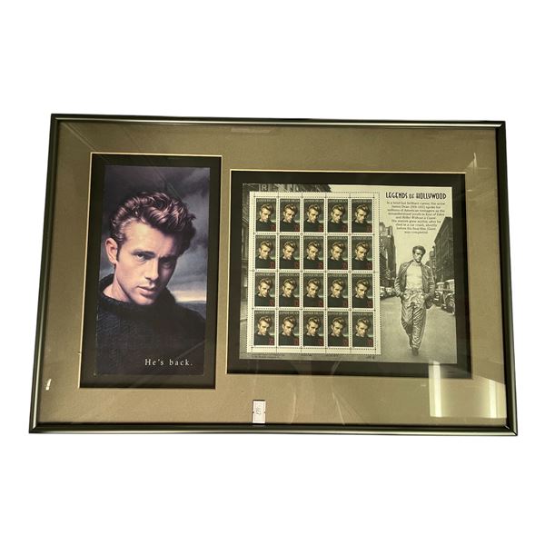 Framed James Dean Stamp Sheet