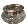 Image 1 : Vintage 925 Sterling Silver And Lion Stamped Lidded Pinwheel Crystal Glass Jar
