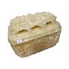 Image 1 : Beautiful Heavily Hand-Carved White Jade Lidded Box With Asian Motif