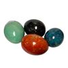Image 3 : 4 Natural Gemstone Eggs, 3 Abalone Inlay Plates