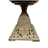 Image 2 : Vintage Oil Lamp On Metal Base With Food Basket Etching On Chimney