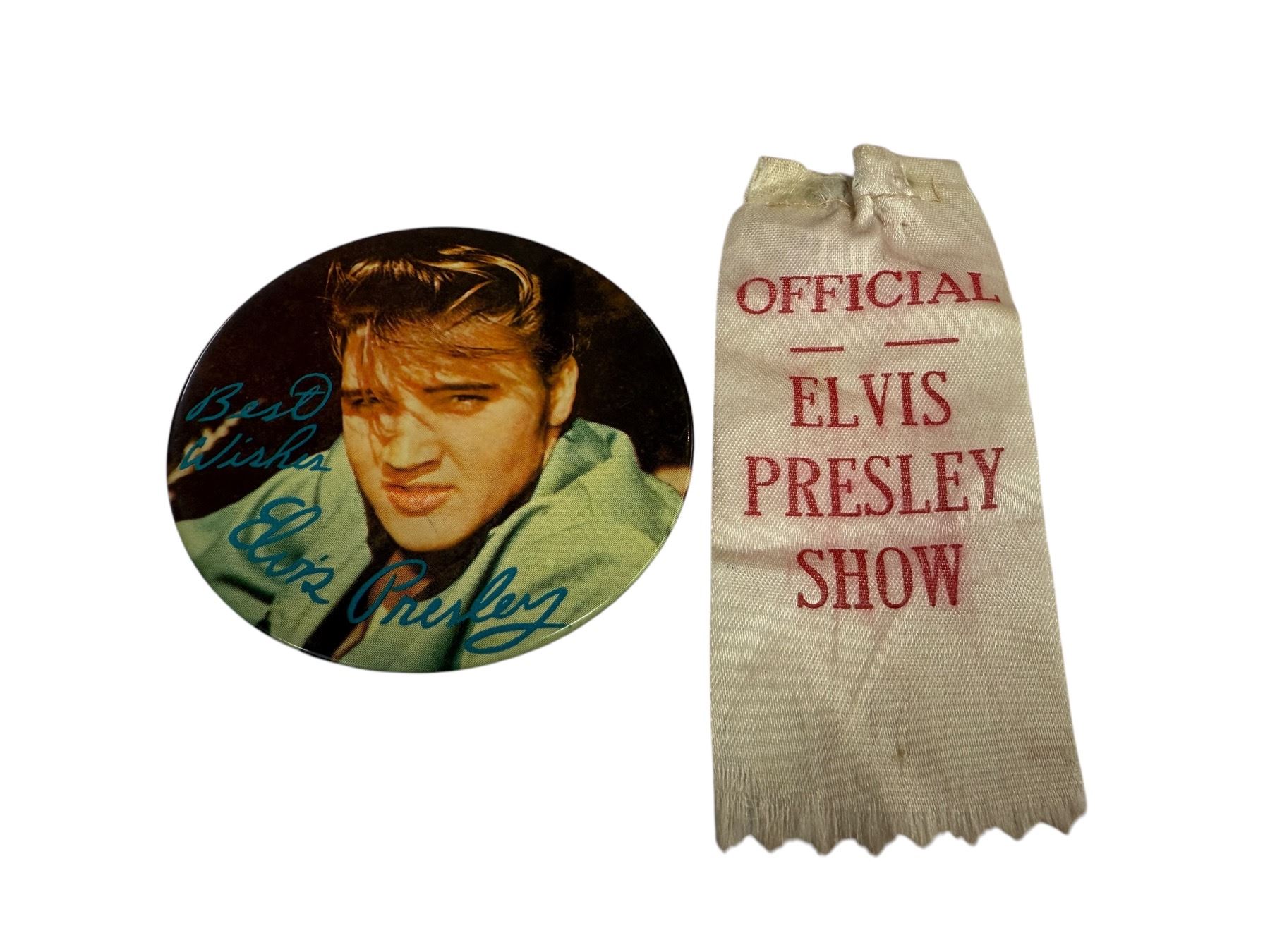 Lvis Ribbon 2 Rare Collectible Elvis Memorabilia: 1956 Best Wishes Pinback ...