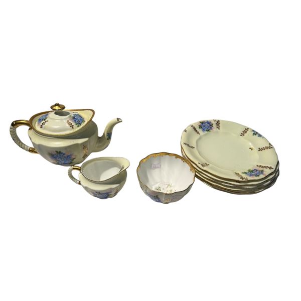 Vintage Royal Crown Derby Partial Place Setting, Tea Pot, Creamer, Plates, Etc..