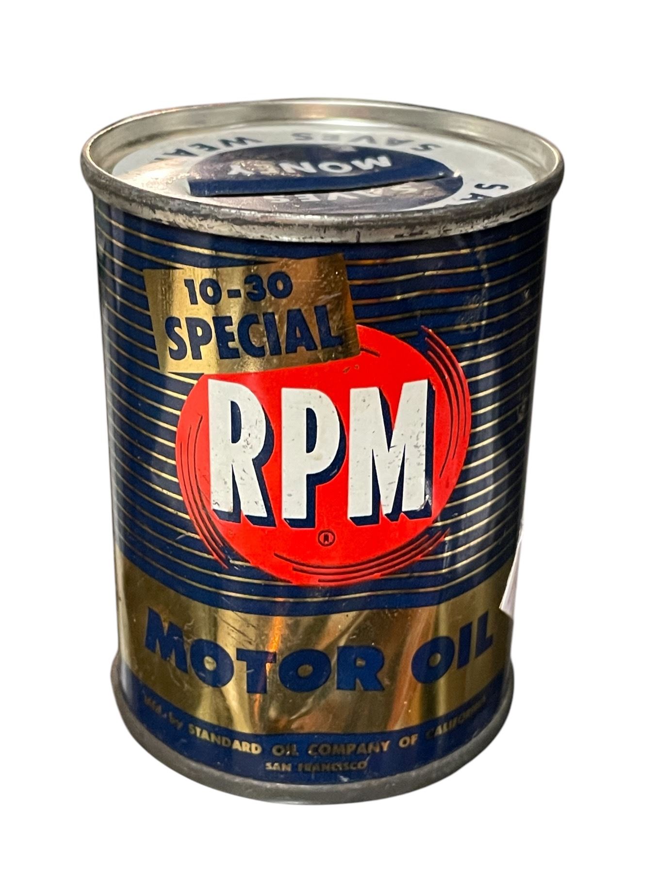 Vintage Rpm Motor Oil Money Savings Can