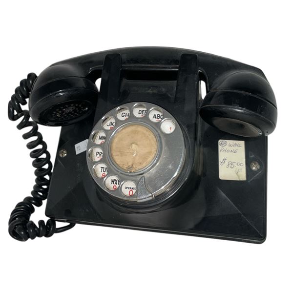 Vintage Black Rotary Wall Telephone