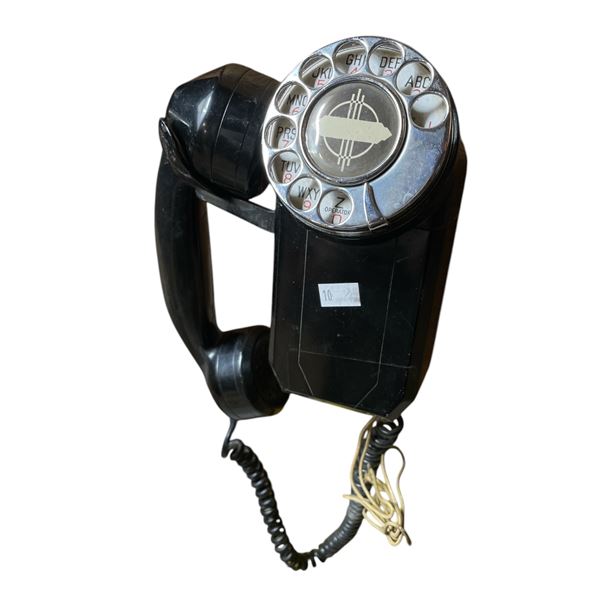Vintage Black Wall Hanging Rotary Telephone