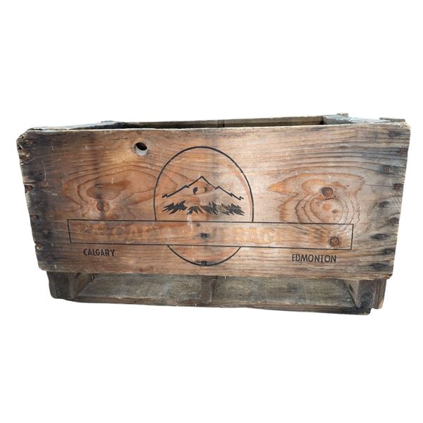 Vintage Calgary Beverages Wooden Pop Crate