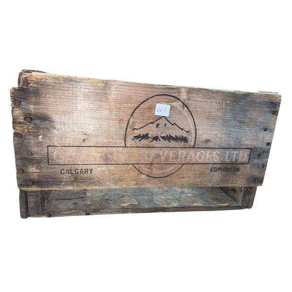Vintage Calgary Beverages Wooden Pop Crate