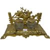 Image 1 : Vintage Brass Inkwell Set With Hunting Motif