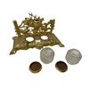 Image 2 : Vintage Brass Inkwell Set With Hunting Motif