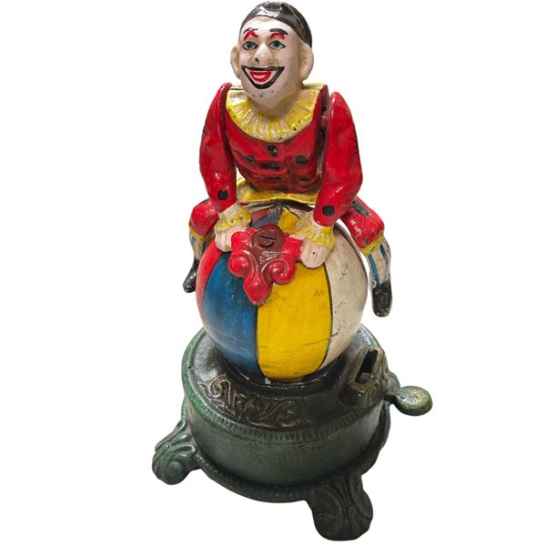 Cast Metal Mechanical Clown Bank