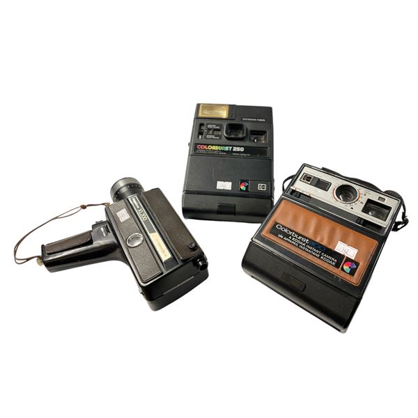 3 Vintage Cameras, Color Burst & Keystone