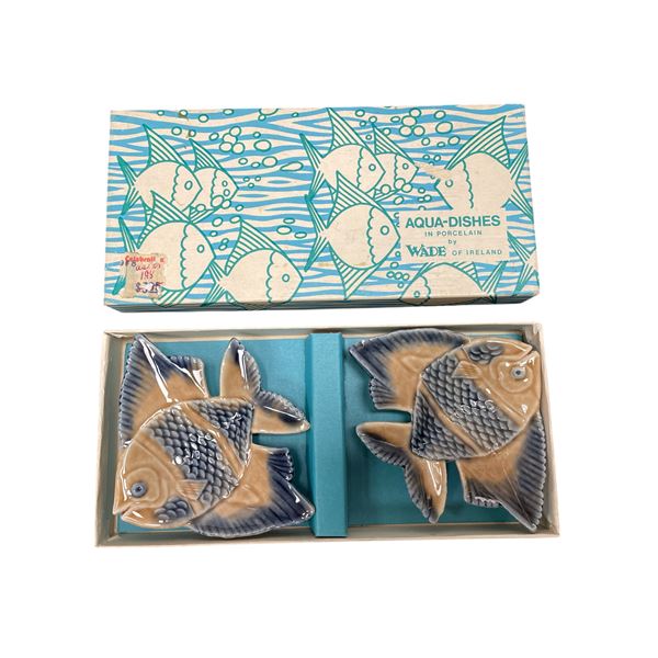 Vintage Wade Aqua Dishes, In Original Box