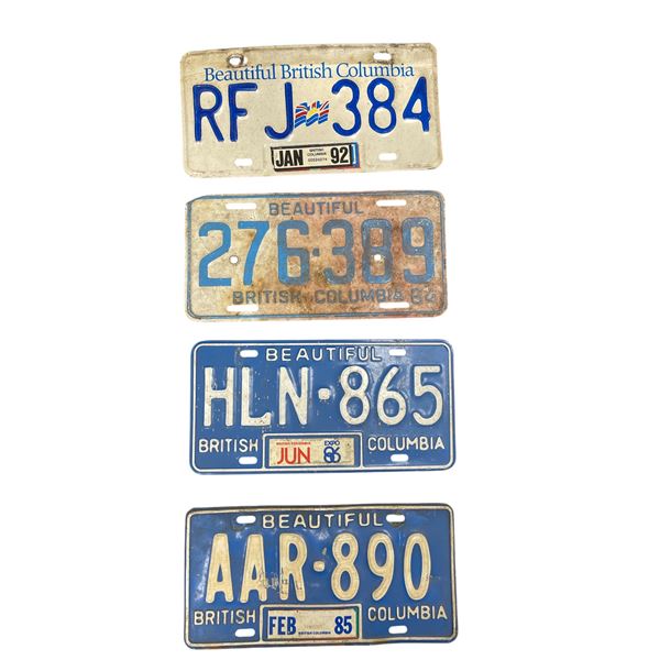 5 Vintage Assorted License Plates