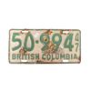 Image 1 : 1947 British Columbia License Plate