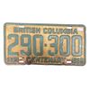 Image 1 : 1958 British Columbia License Plate