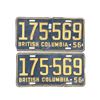 Image 1 : Pair Of 1956 British Columbia License Plates