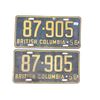 Image 1 : Pair Of 1956 British Columbia License Plates