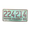 Image 1 : 1960 British Columbia License Plate