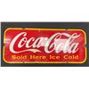 Image 1 : Early Porcelain On Steel Coca Cola Sold Here Advertising Sign