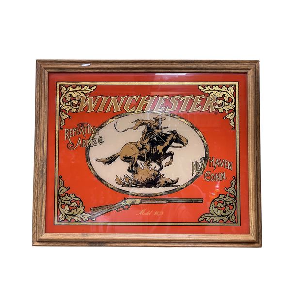 Vintage Winchester Repeating Arms Framed Advertisement