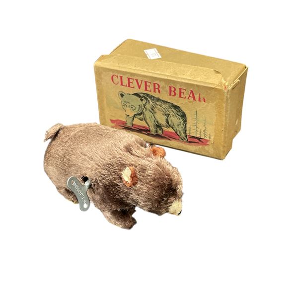 Vintage Clever Bear Wind Up Toy, In Original Box