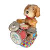 Image 1 : Vintage Battery Operated Tin Litho Drumming Dog