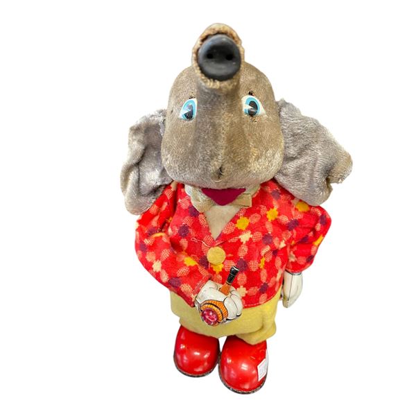 Vintage Battery Operated Pipe Smoking Elephant
