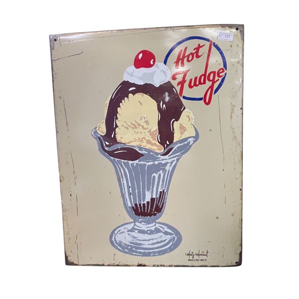 Hot Fudge Sundae Metal Sign
