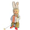 Image 2 : Vintage Battery Operated Tin Litho Accordion Rabbit With Cymbal Bunny