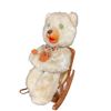 Image 2 : Vintage Battery Operated Tin Litho Knitting Rocking Chair Bear