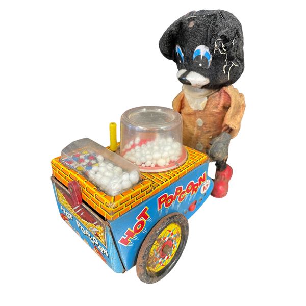 Vintage Tin Litho Battery Operated Hot Popcorn Dog